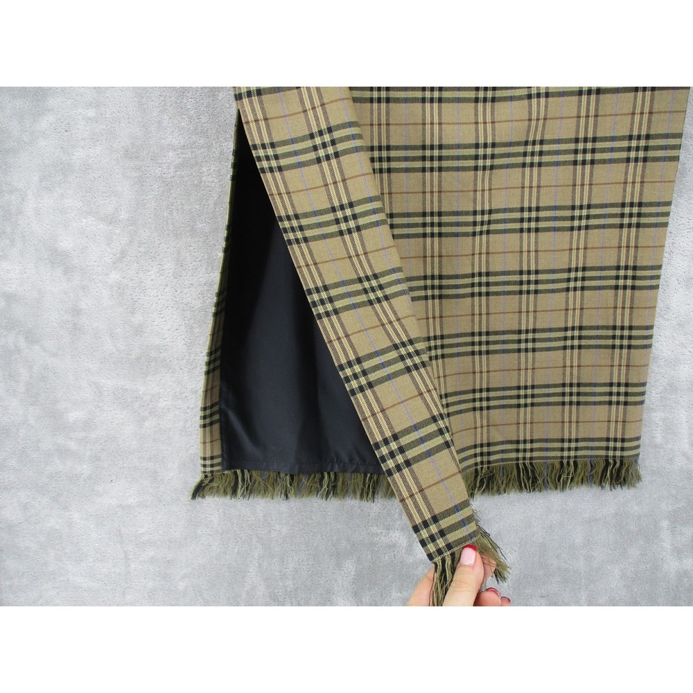 Vintage Rafaella Skirt Women 12 Plaid Wool Blend Maxi Fringe Straight Pencil Zip - Picture 6 of 8